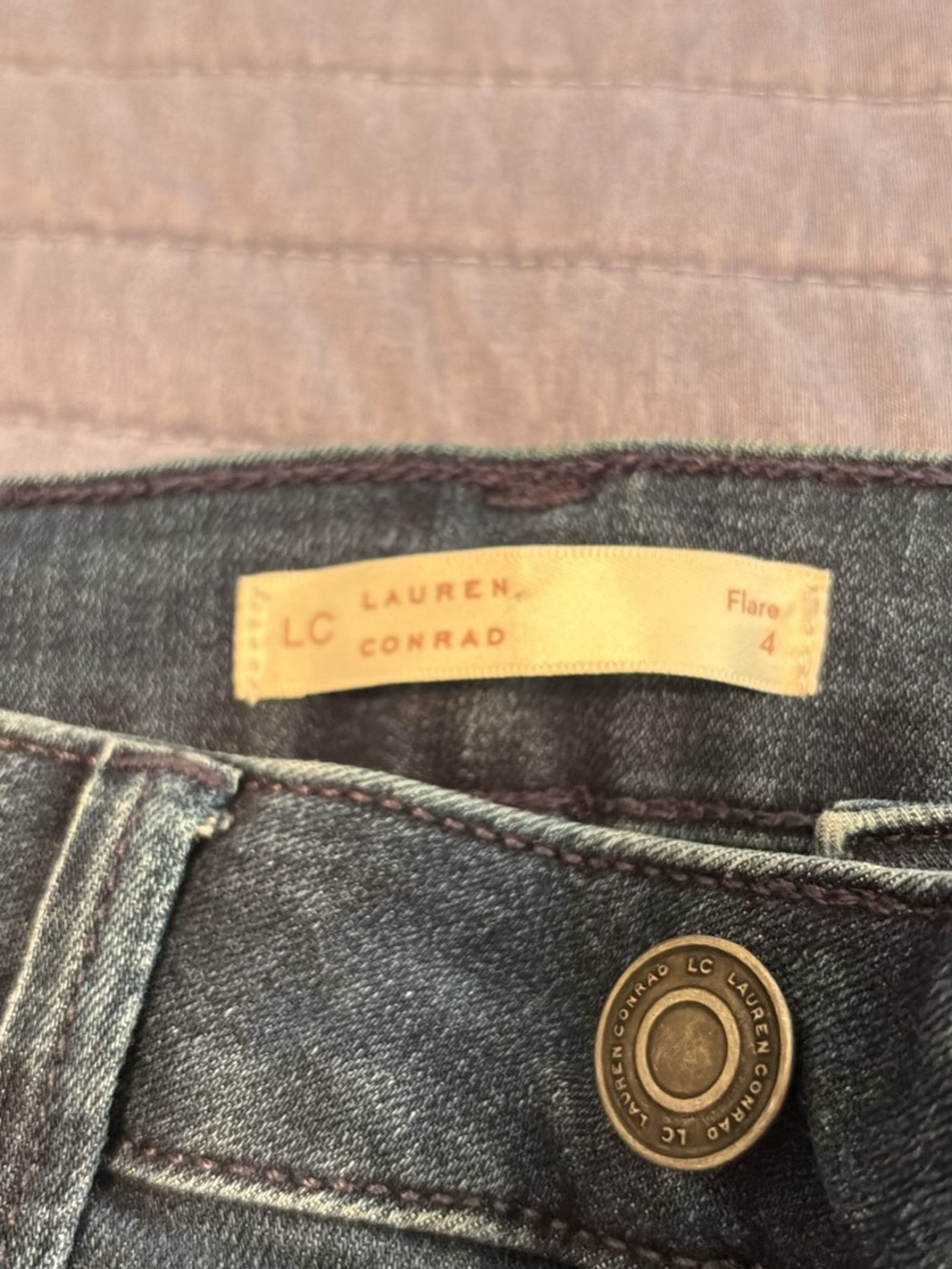 LC Lauren Conrad Dark Wash Flare Jeans - Blue